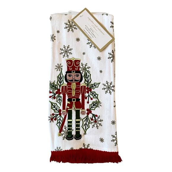 3pc Cupcakes & Cashmere Christmas Nutcracker Kitchen Towels Embroidered 18x28 - Picture 1 of 13